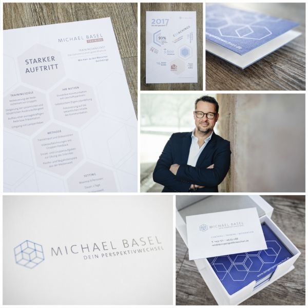 Multipicture mit Businessportrait, Visitenkarte, Branding, Briefbogen