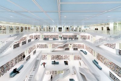 Bibliothek Stuttgart, sehr grafisches Bild